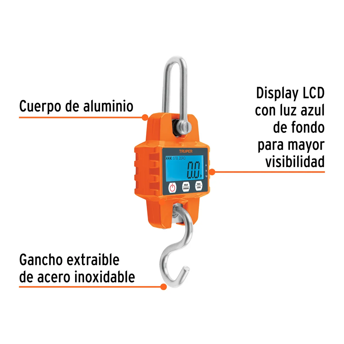 Báscula Electrónica Colgante 300 kg Truper - 100788