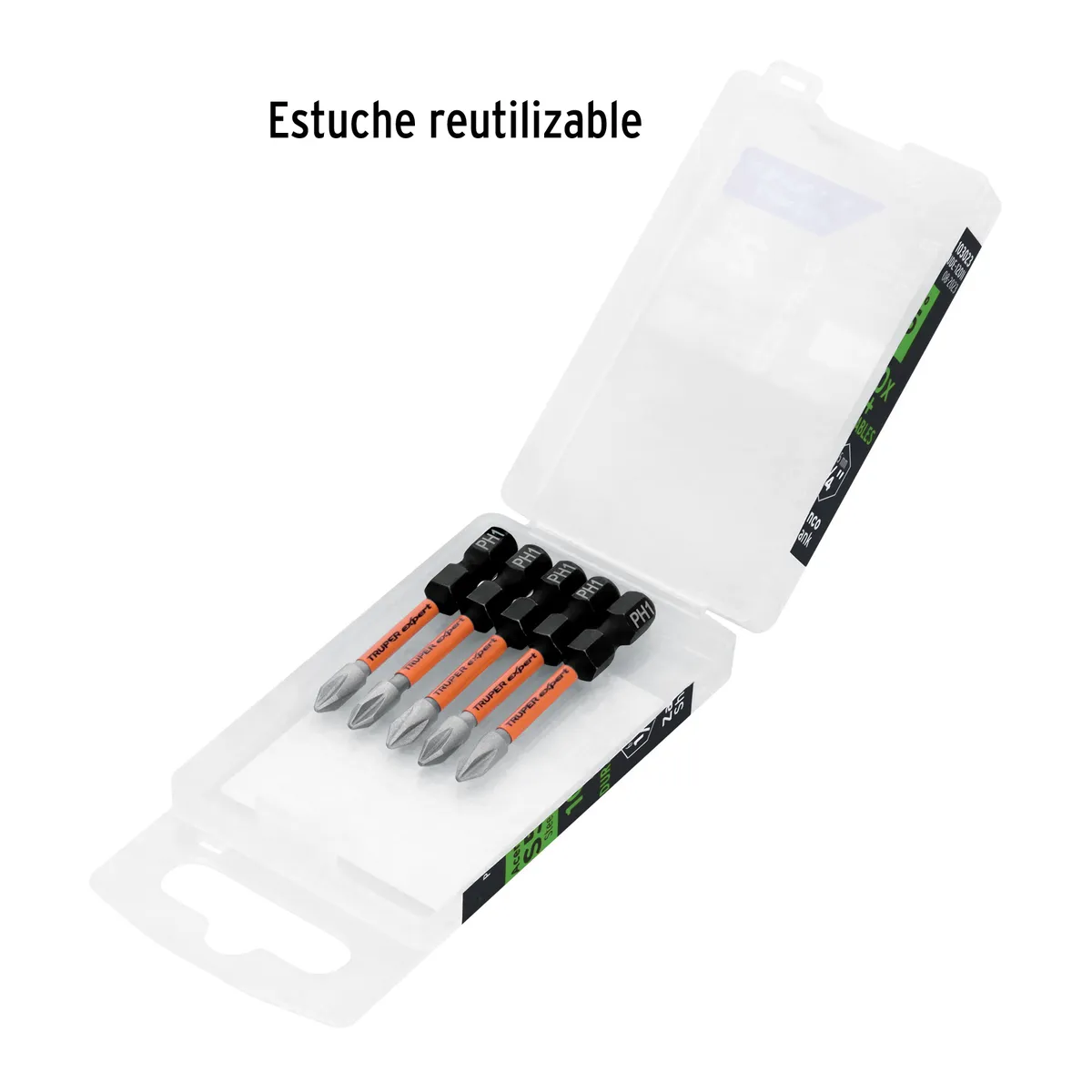 Estuche con 5 Puntas de Cruz PH1 Largo 2" Truper - 103023