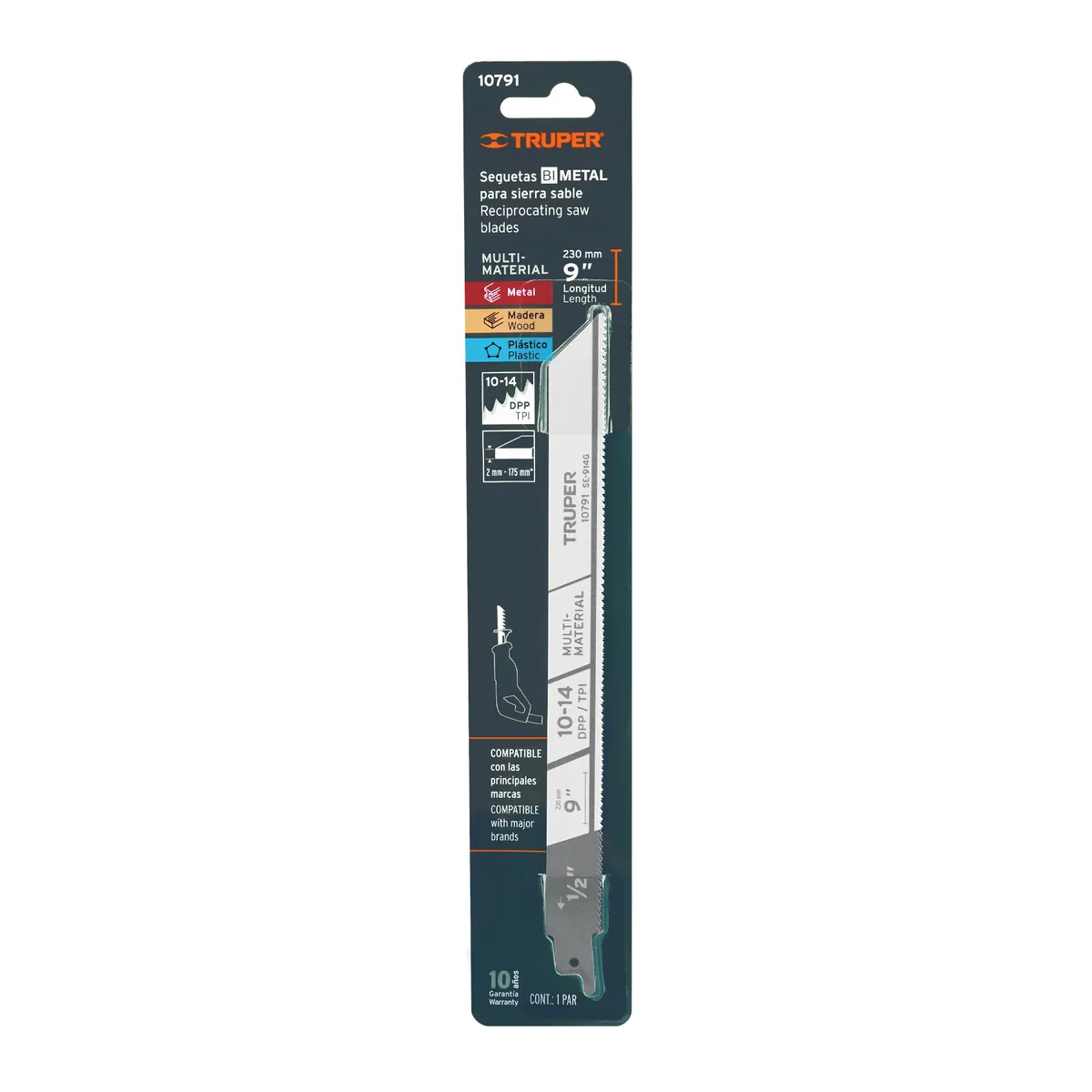 2 Seguetas para Sierra Sable 9" 10-14 DPP Uso General Truper - 10791