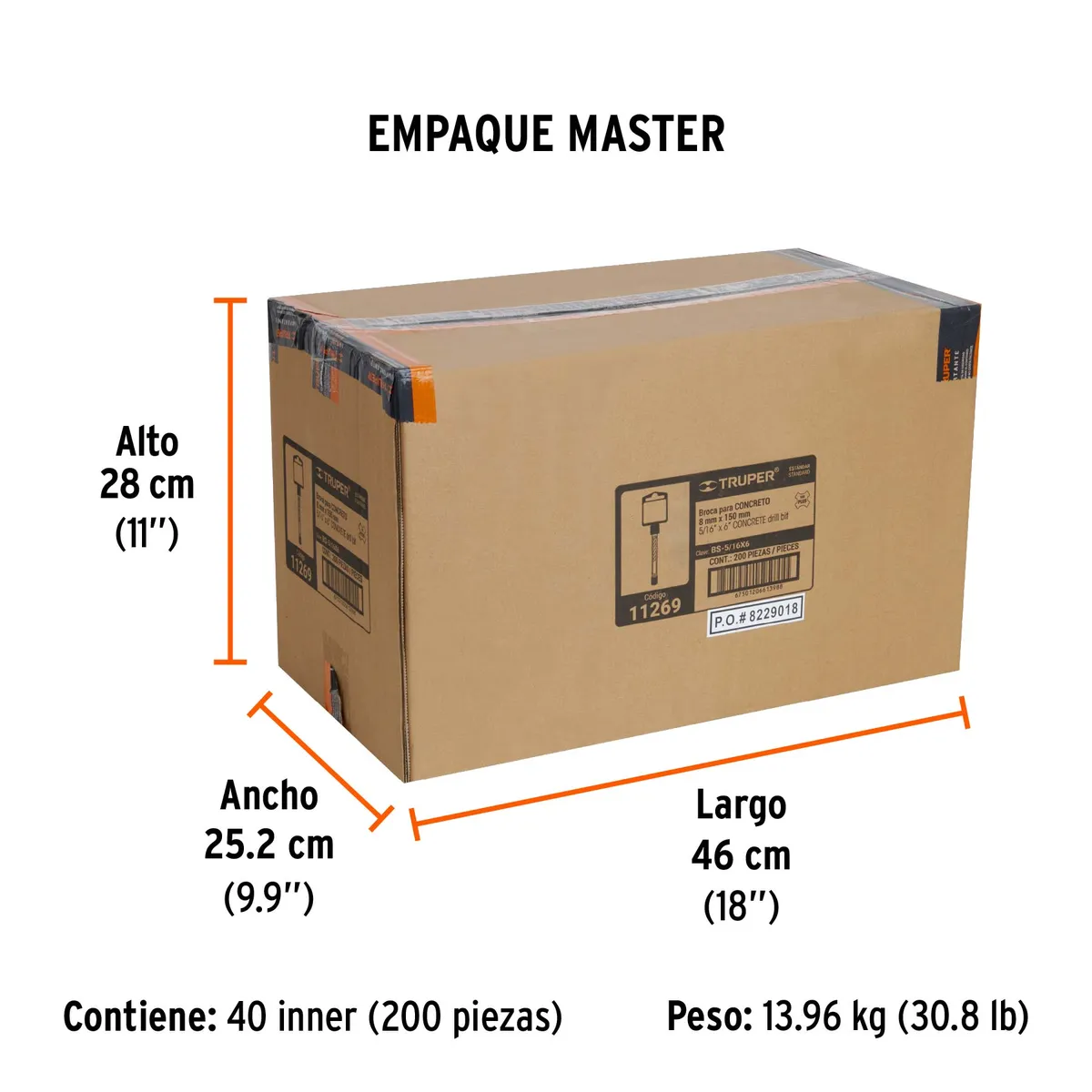 Broca SDS Plus 5/16" x 6" Truper - 11269