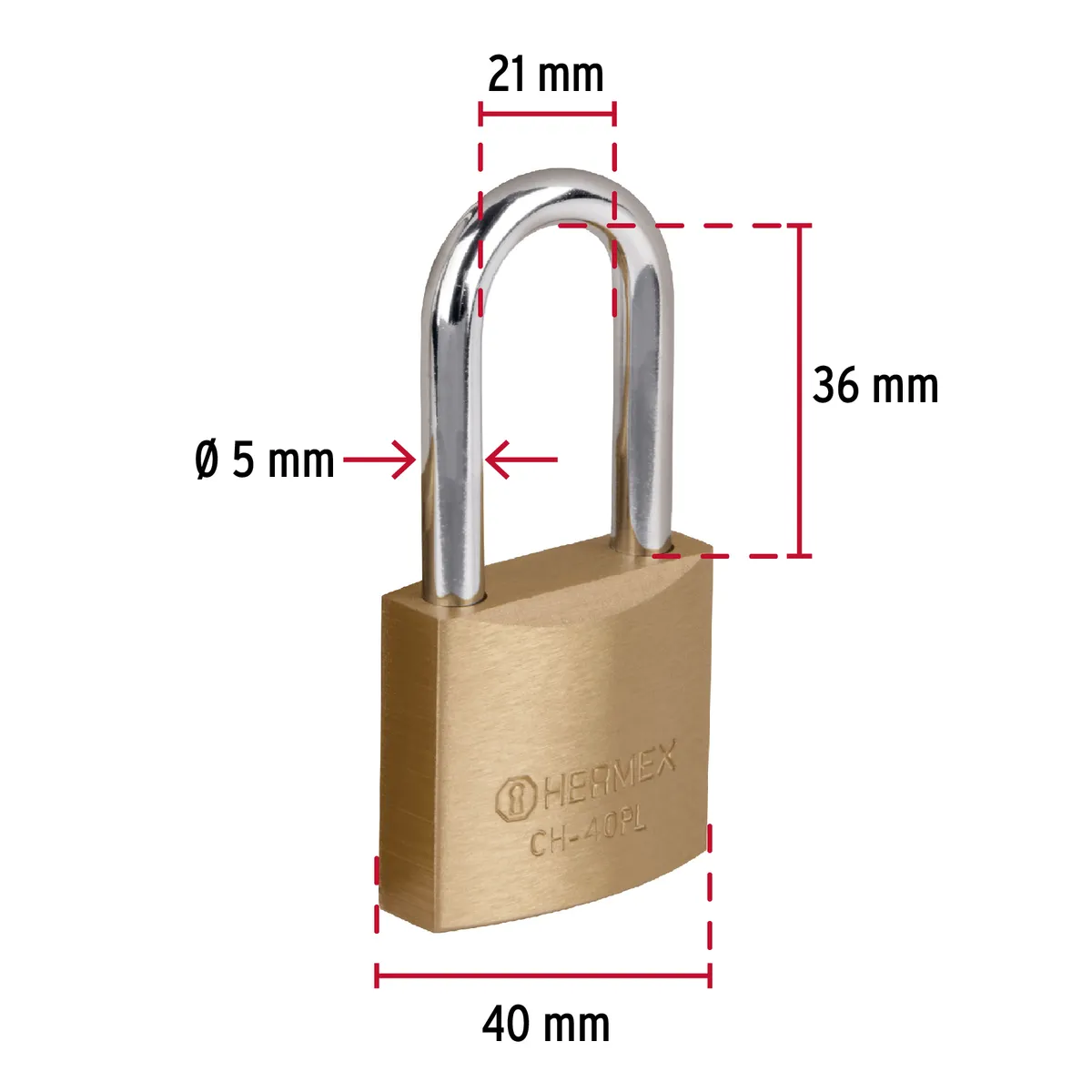 Candado de Hierro 40 mm CHB-40PL Truper - 27076