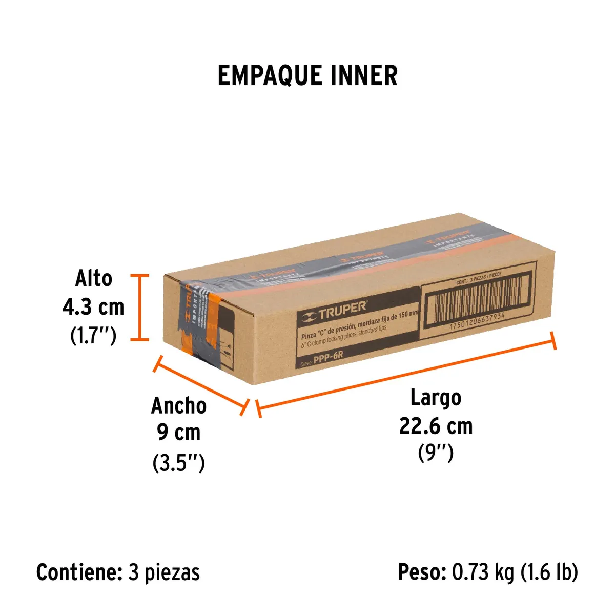 Pinza de Presión Mordaza Fija Tipo C 6" Truper - 17416