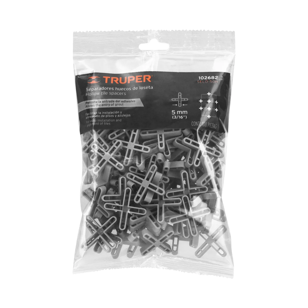 Bolsa con 100 Separadores para Loseta 5 mm Truper - 102682