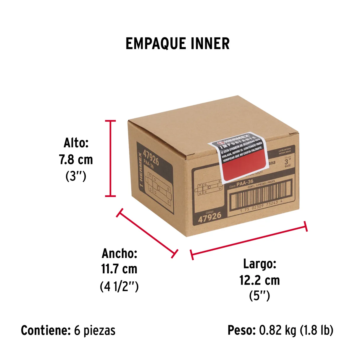 Pasador de Barra Plana 3" PAA-36 Truper - 47926