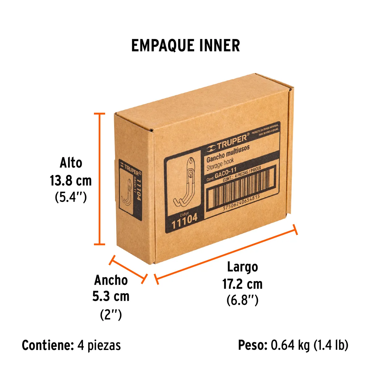 Gancho Multiusos para Colgar 10 cm Truper - 11104