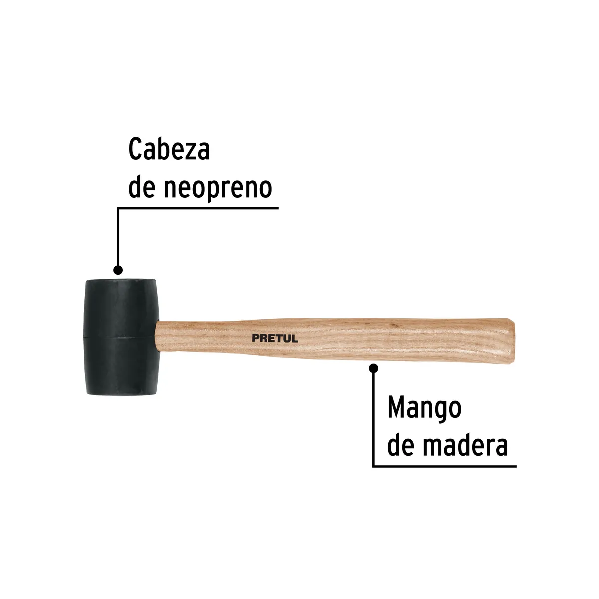 Mazo de Hule 16 oz Pretul MH-16P - 20566