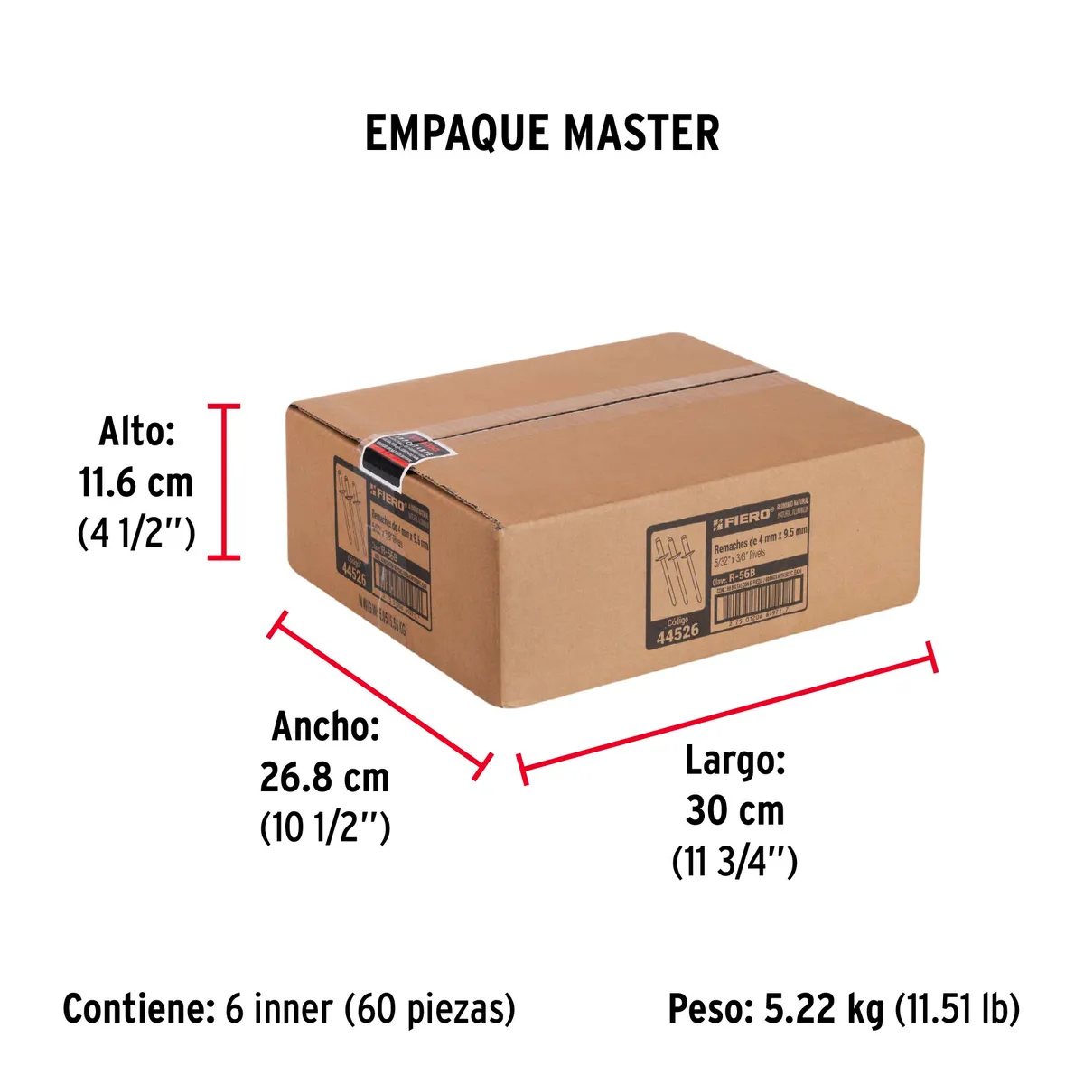 Bolsa con 50 Remaches 5/32" x 3/8" Ala 5/16" Truper - 44526