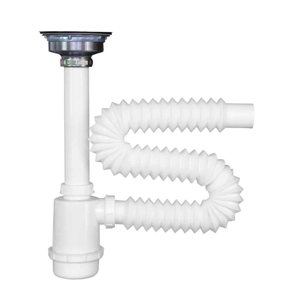 Céspol Flexible para Fregadero con Contra de Acero Inoxidable Bote Grande 80 cm Fleximatic - 3635