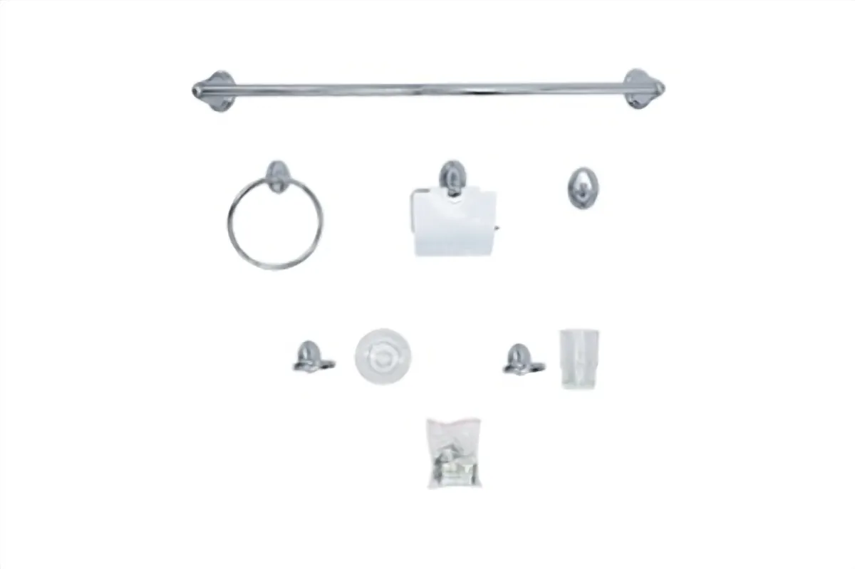 Juego de Accesorios para Baño 6 Piezas Cromo Meer - ACC-001