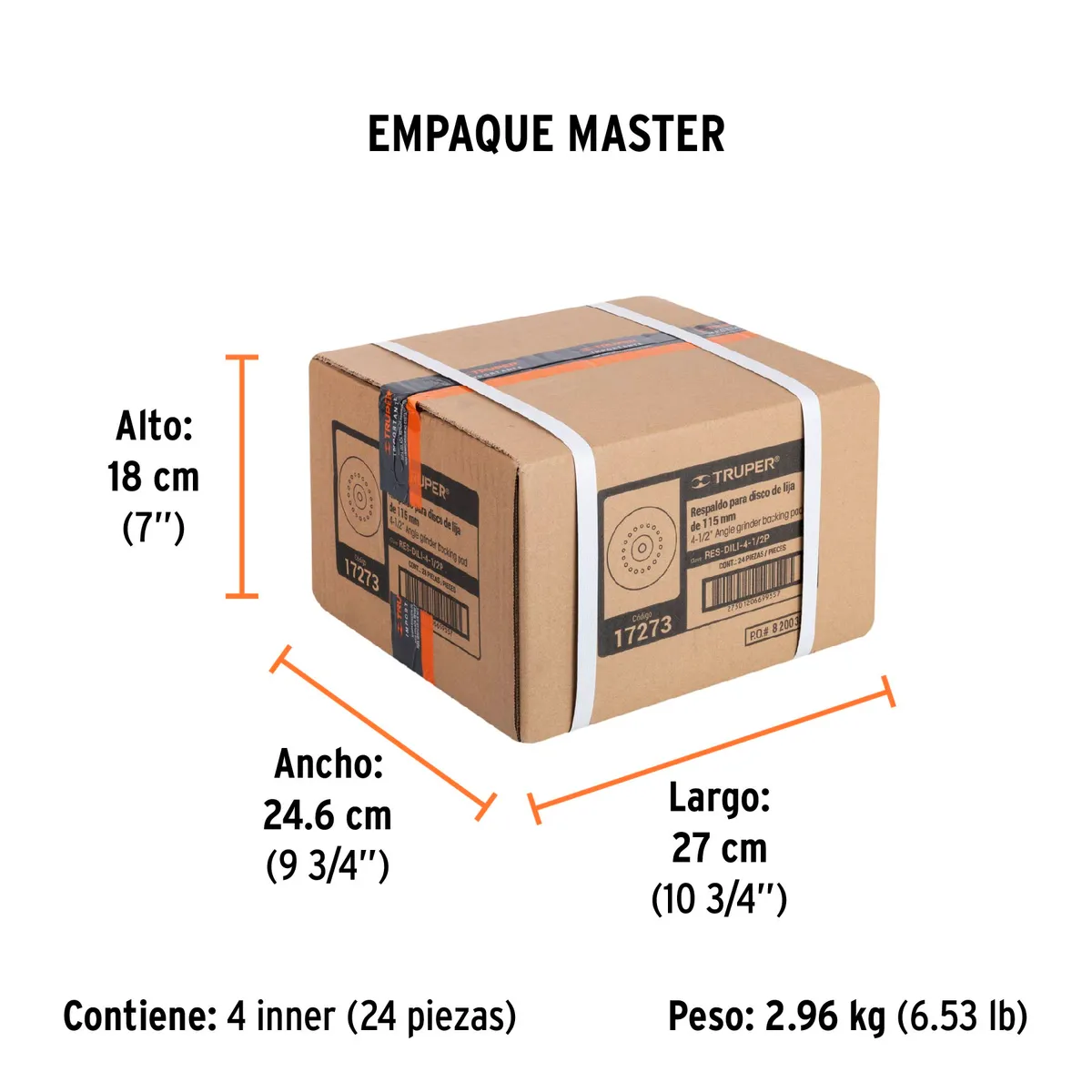 Respaldo para Disco de Lija Eje 5/8" de 4 1/2" Truper - 17273