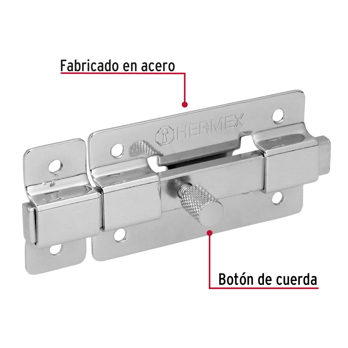 Pasador de Barra Plana 3" Cromo PAC-36 Truper - 43714