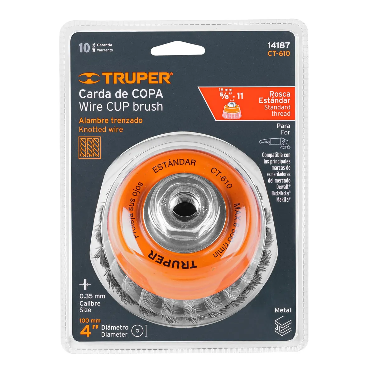 Carda Copa 4" Truper CT-610 - 14187
