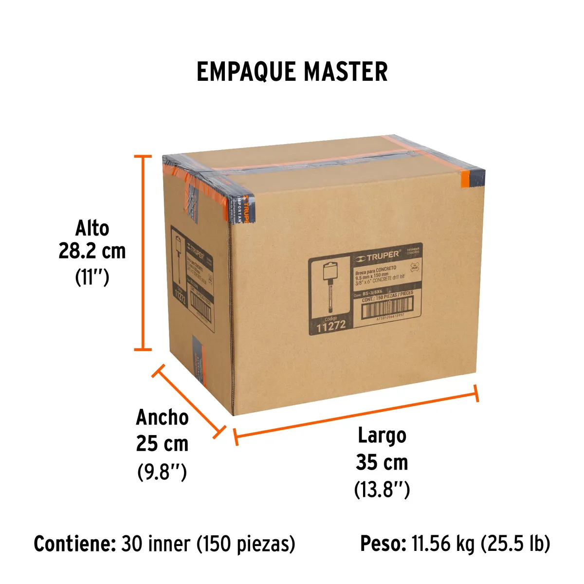 Broca SDS Plus 3/8" x 6" Truper - 11272