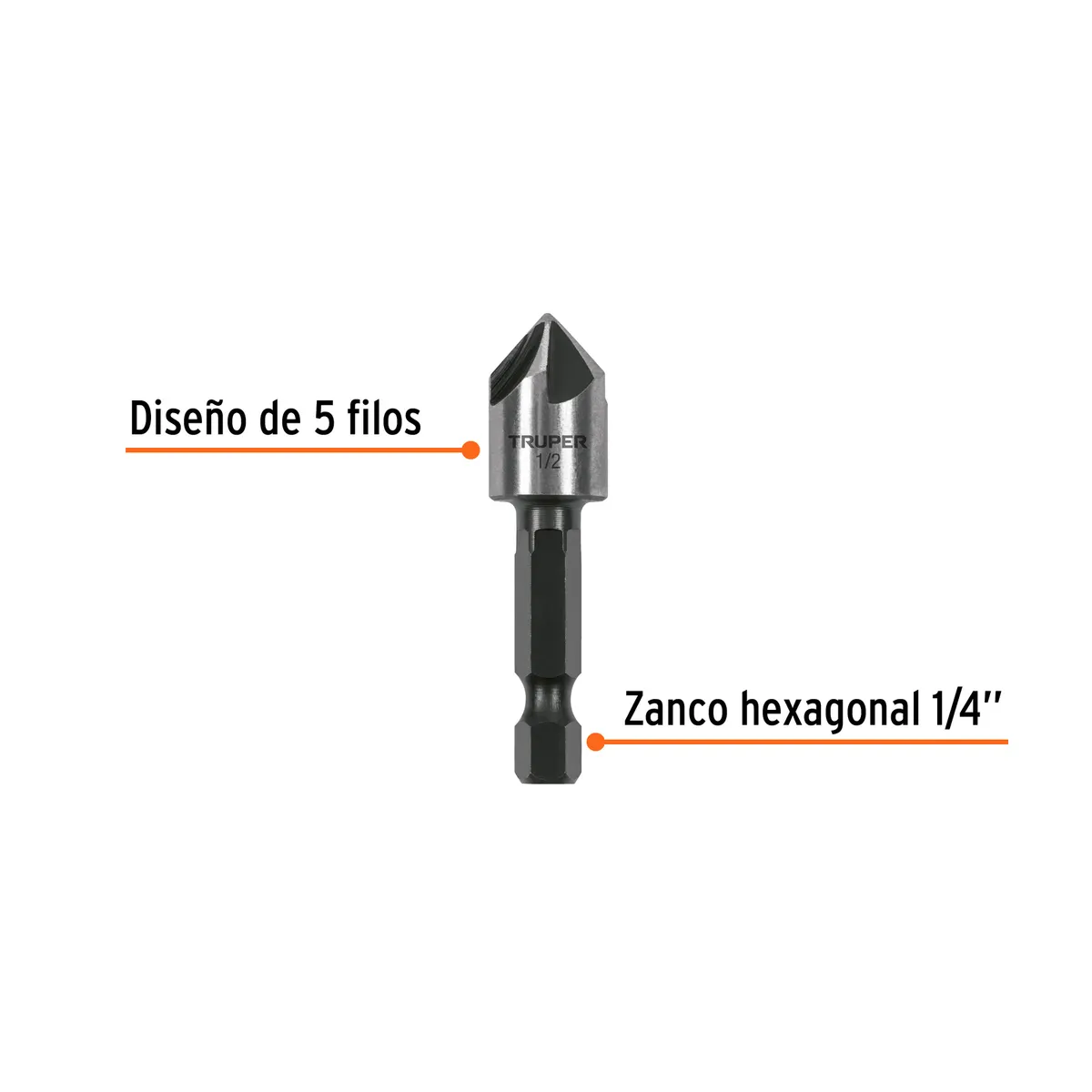 Avellanador HSS de Cambio Rápido 1/2" Truper - 102380