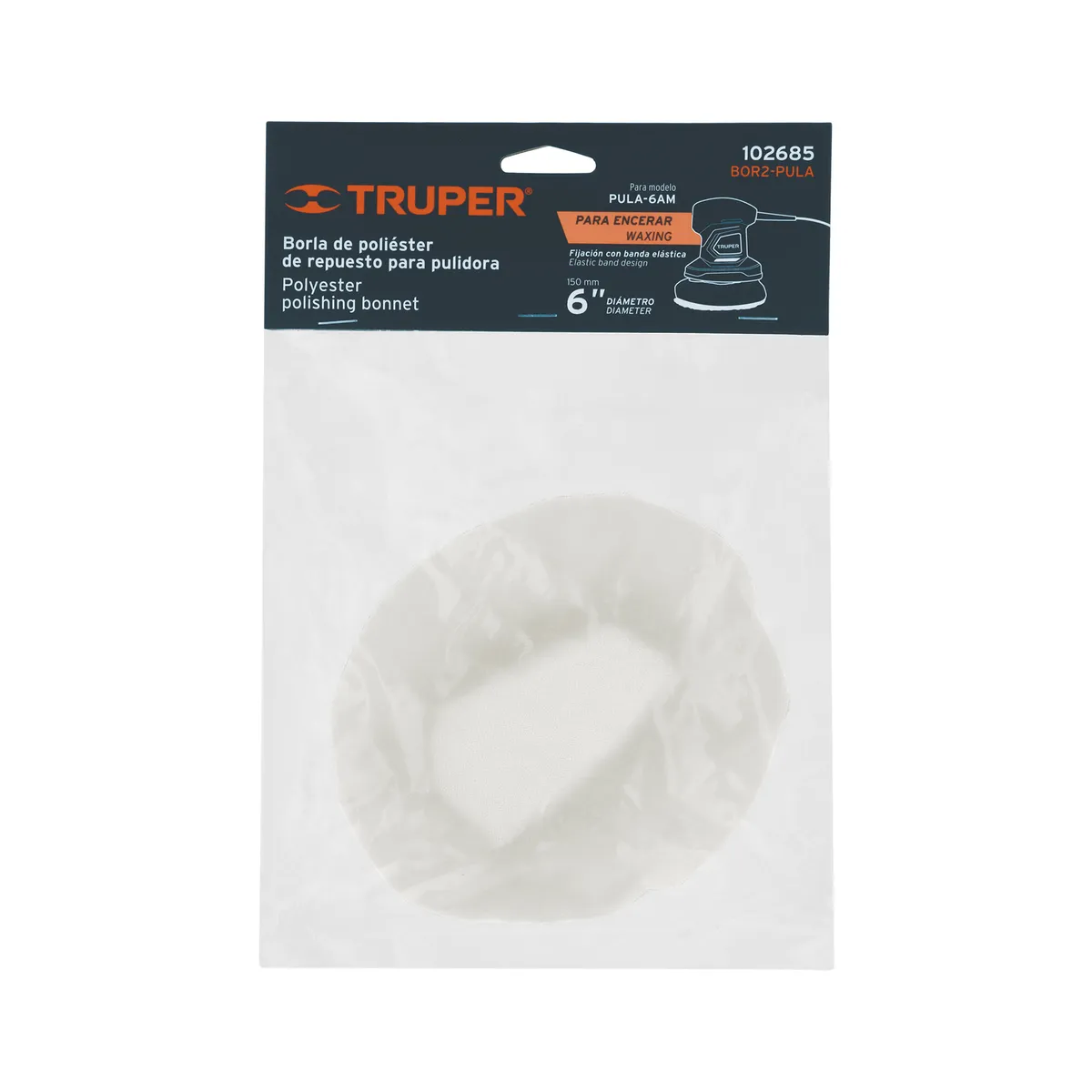 Borla para Pulir de Poliéster 6" con Resorte Truper - 102685