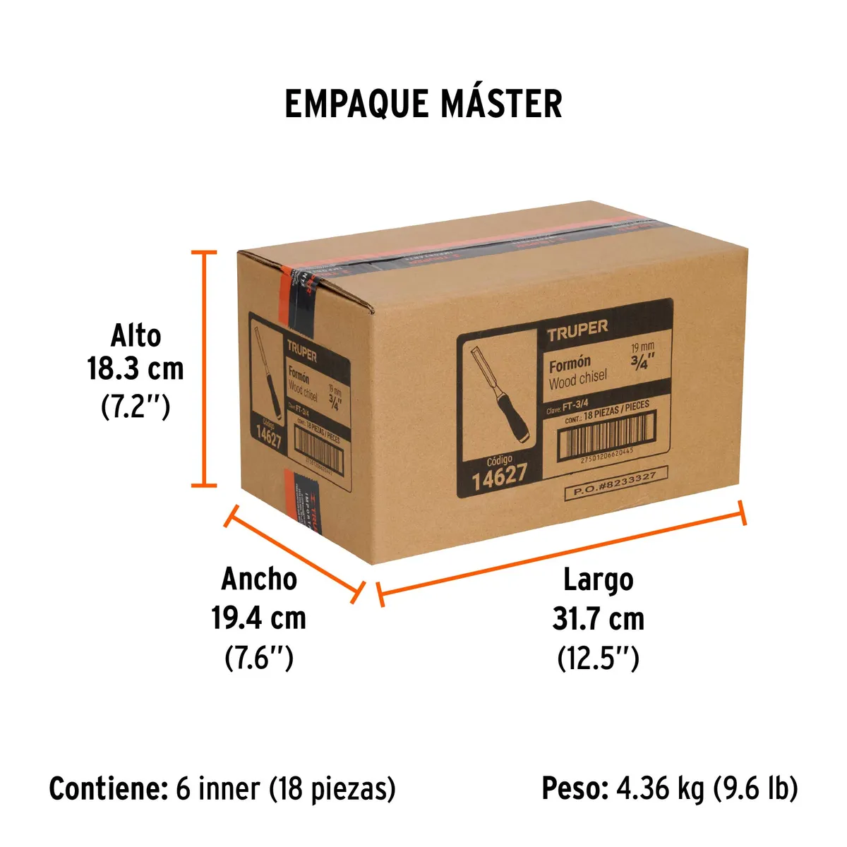 Formón 3/4" Mango Comfort Grip Truper - 14627