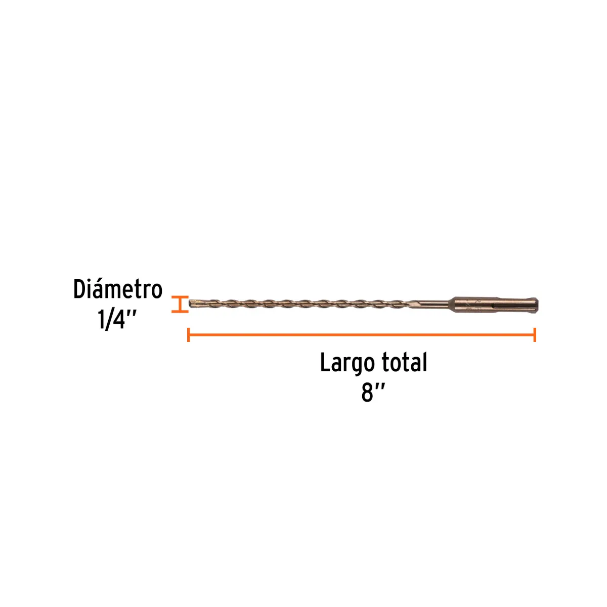 Broca SDS Plus 1/4" x 8" Truper 11265 | Concreto y Piedra