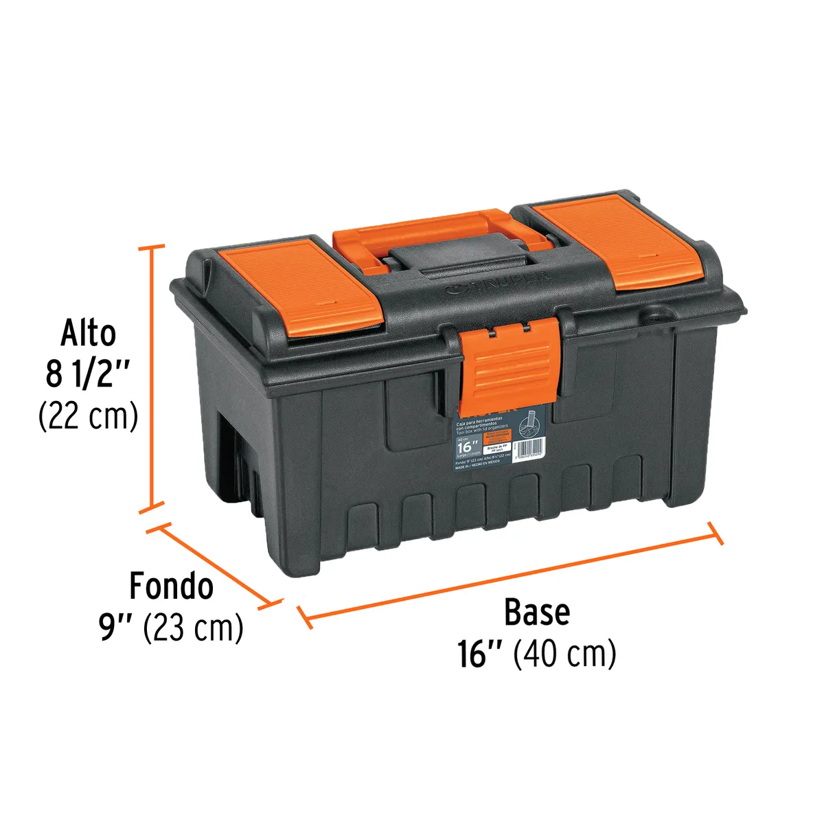 Caja de Herramientas 16" con Compartimientos Truper - 11141
