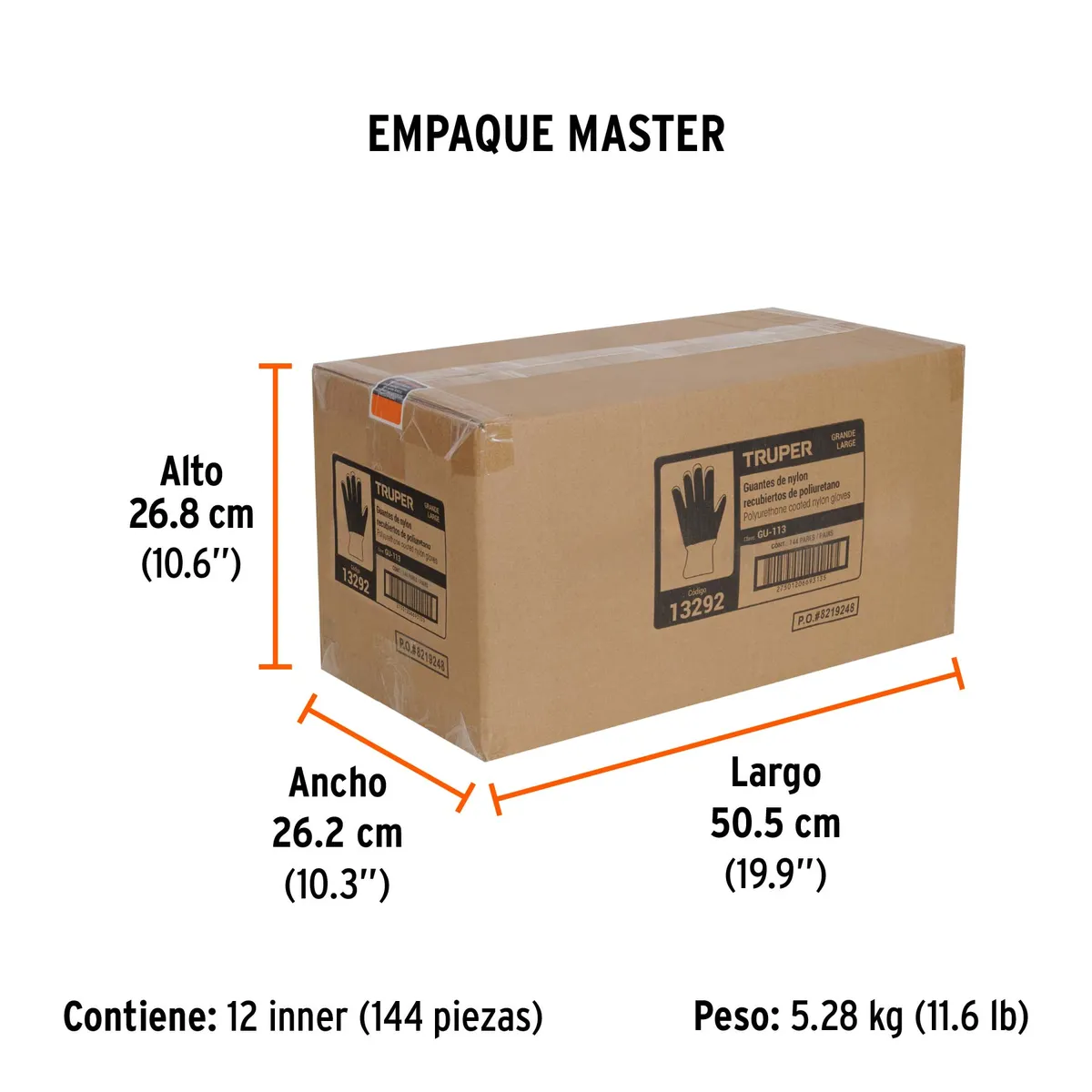 Guante de Nylon Recubierto de Poliuretano Talla G Truper - 13292