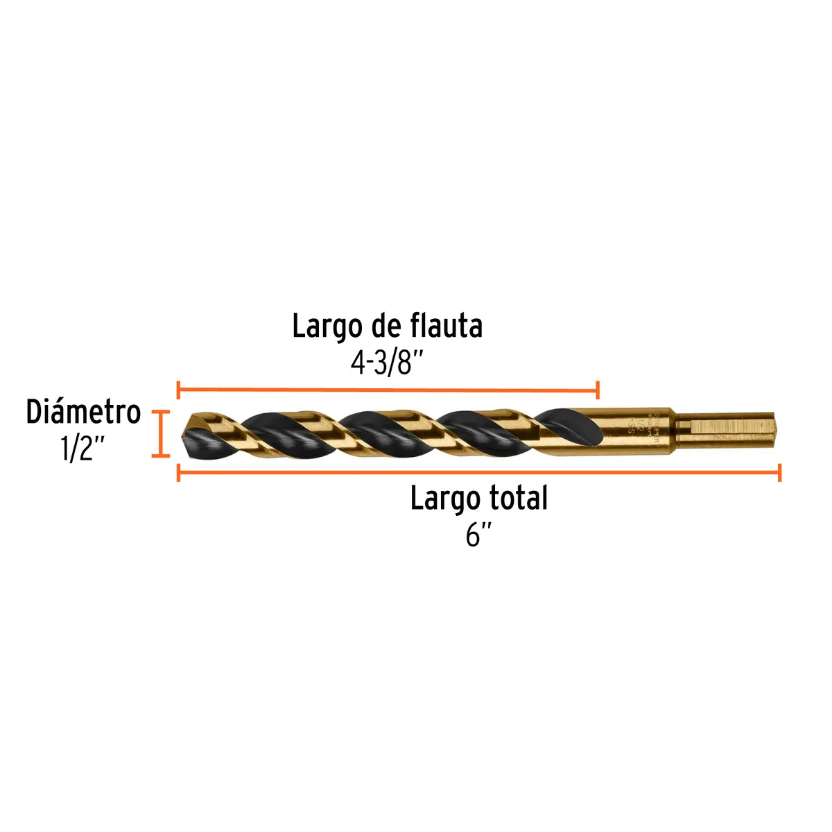 Broca HSS 1/2" Trugold para Metal Truper Expert - 11166