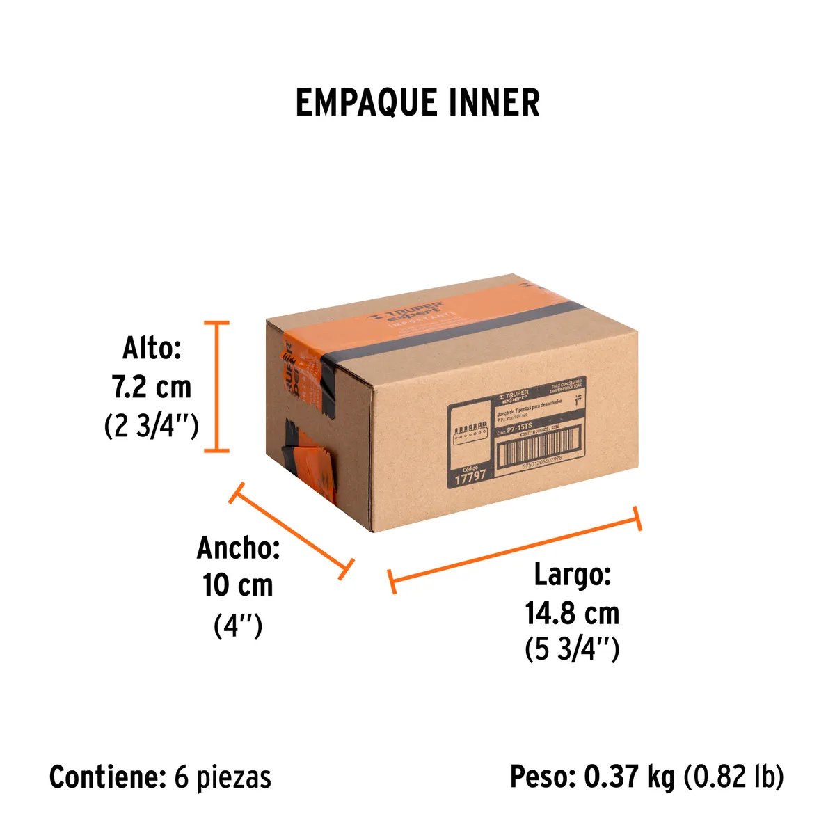 Juego de 7 Puntas Torx Combinadas con Seguro Largas Truper - 17797