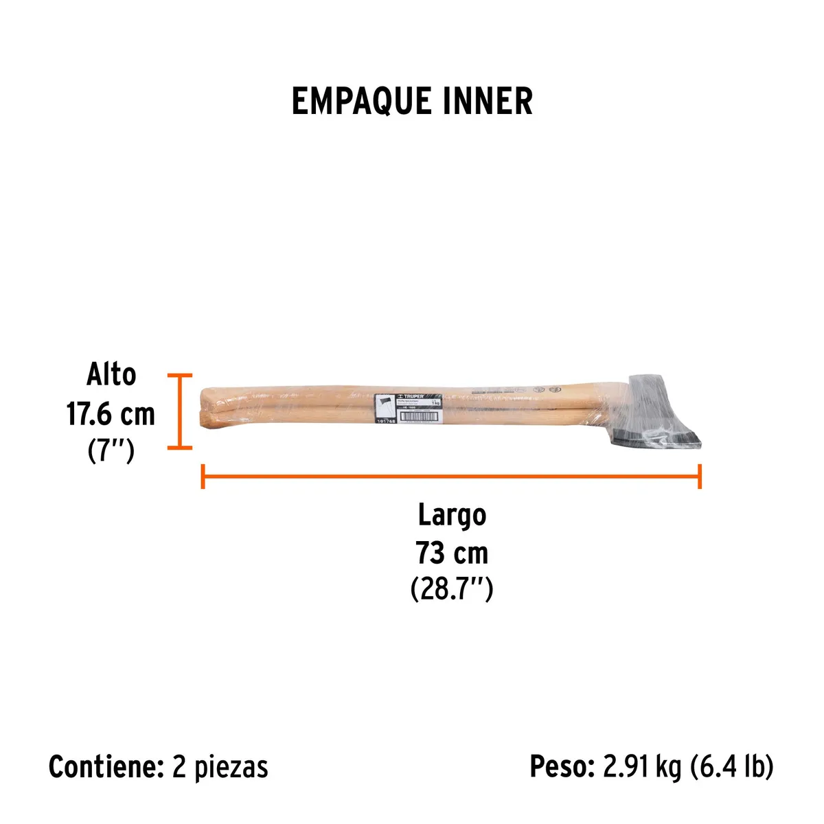 Hacha Europea 1000 g Mango Hickory 28" Truper - 101768