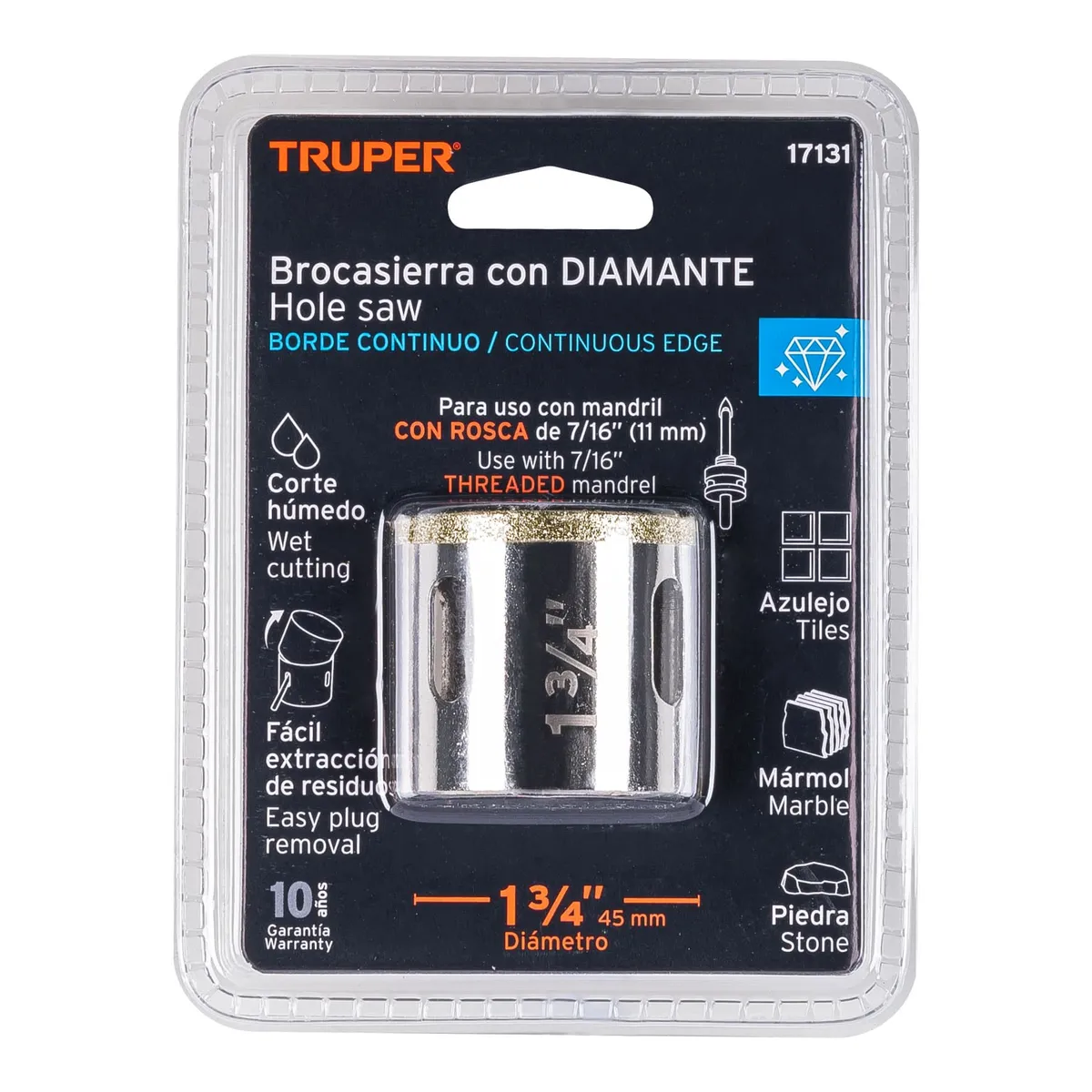Brocasierra de Diamante Borde Continuo 1 3/4" Truper - 17131