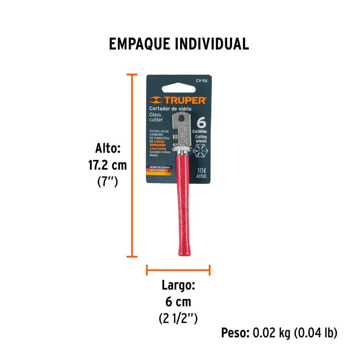 Cortador de Vidrio 5" Truper CV-5X - 12954