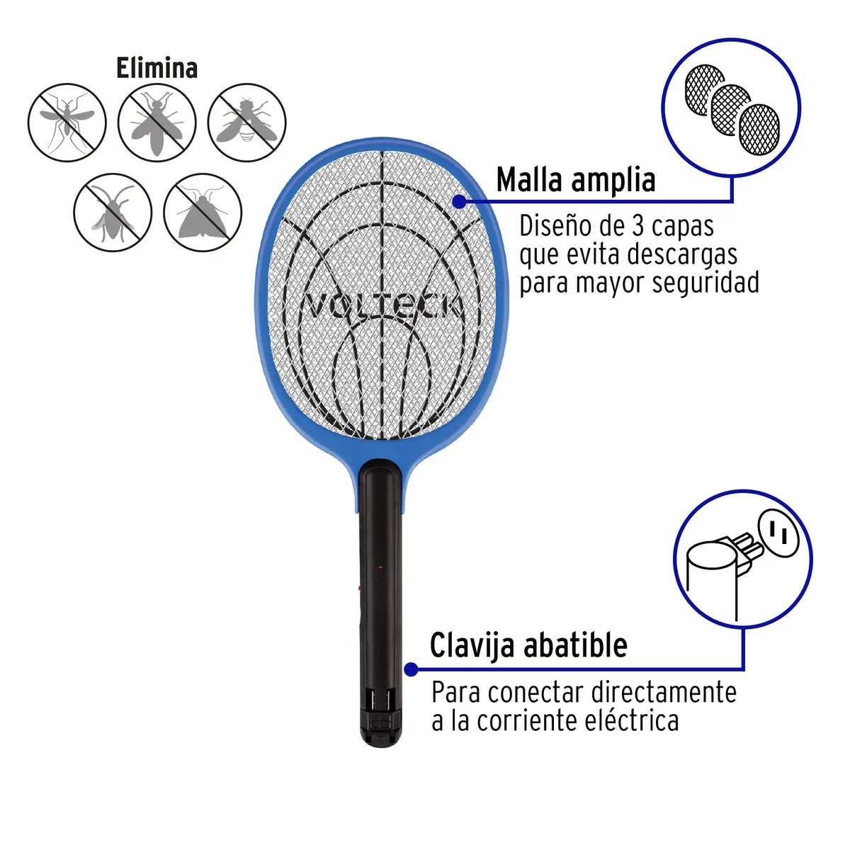 Raqueta Matamoscas/Mosquitos Recargable Truper - 49149