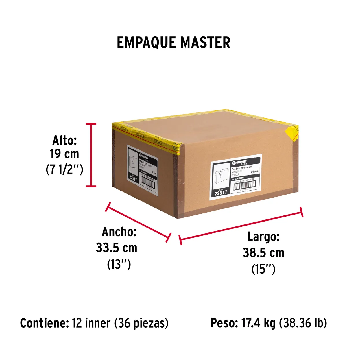 Candado Antipalanca 80 mm Hierro COR-80HP Truper - 22517