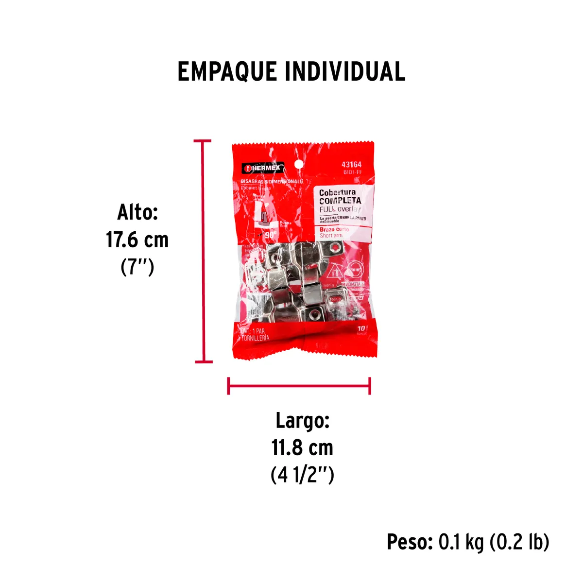 Bolsa con 2 Bisagras de Brazo Corto Truper - 43164