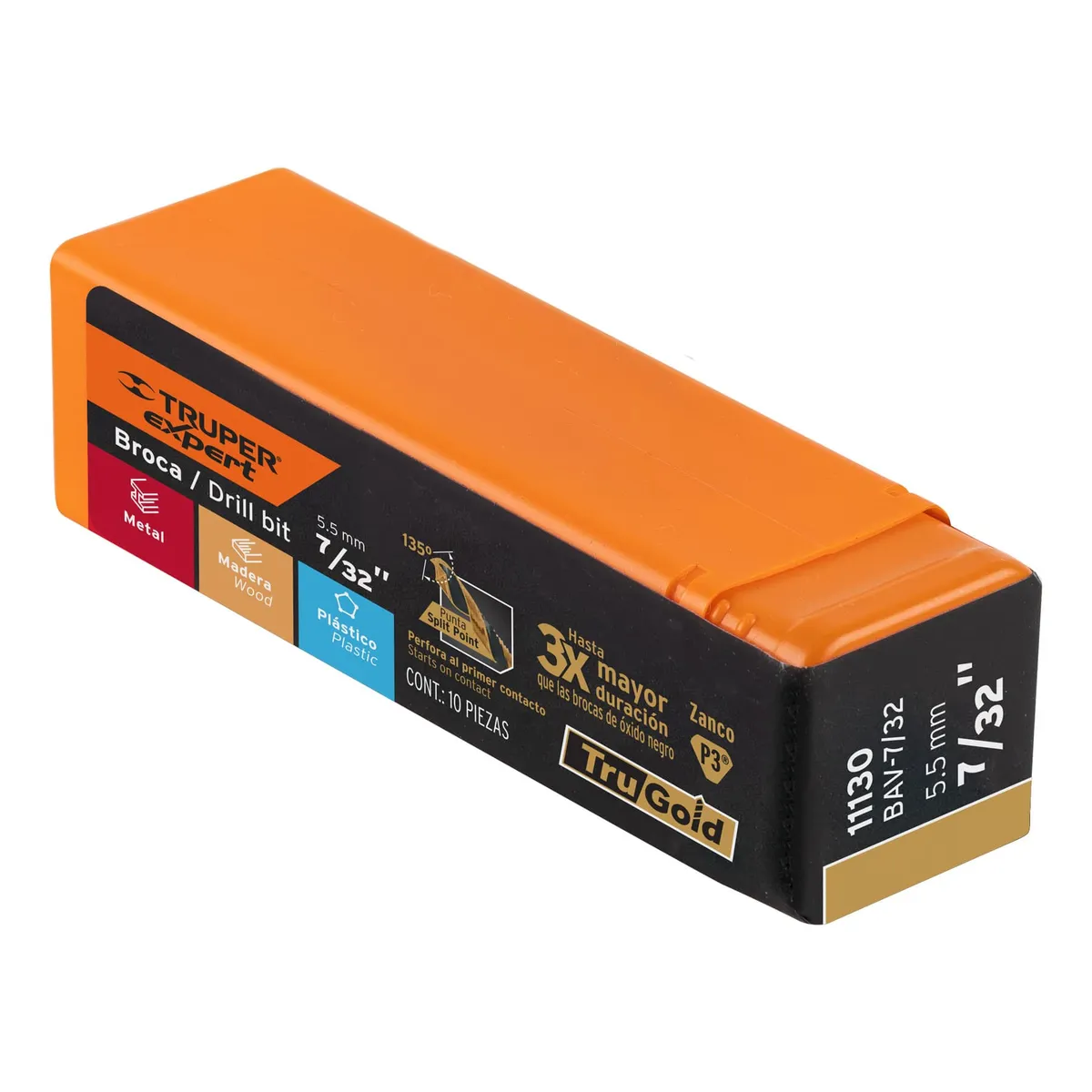 Broca HSS 7/32" Trugold para Metal Truper Expert - 11130