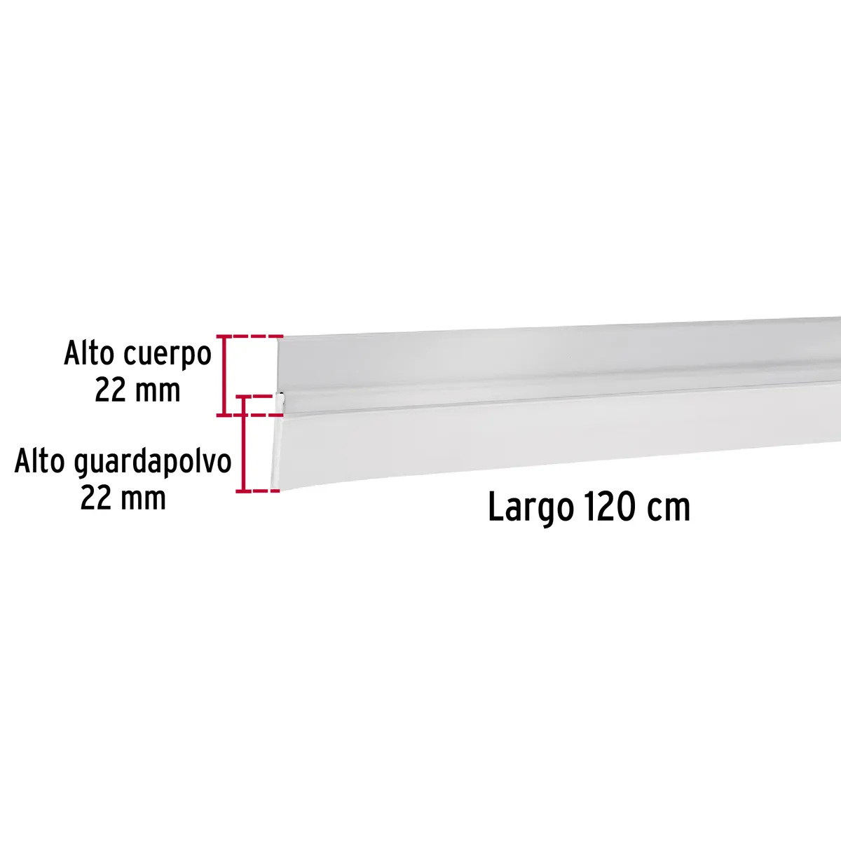 Guardapolvo Fijo 120 cm Aluminio Hermex - 43034