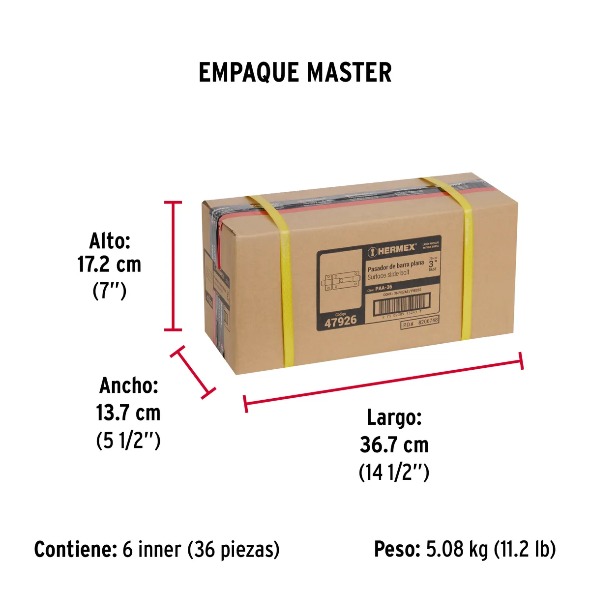 Pasador de Barra Plana 3" PAA-36 Truper - 47926