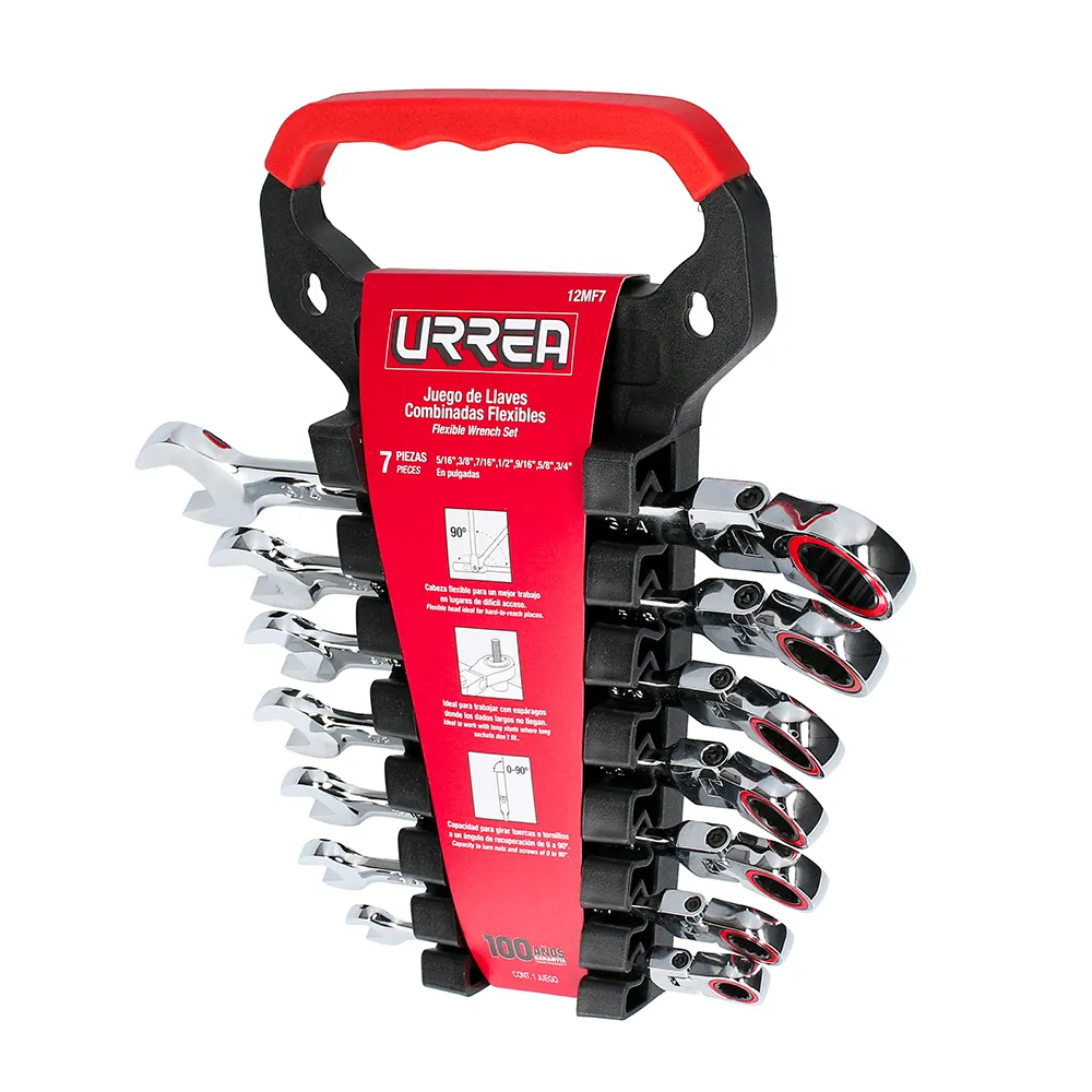 Juego 7 llaves combinadas matraca flexibles pulgadas Urrea
