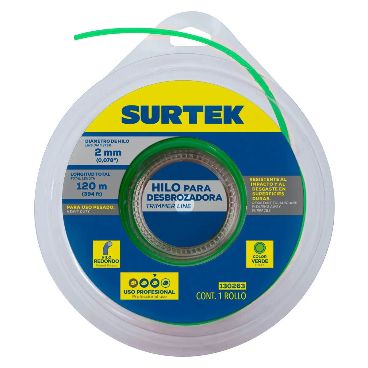 Nylon para desbrozadora en doble blíster 2mm x 120 mt Surtek