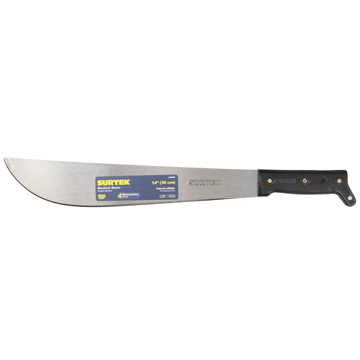 Machete recto 14" negra Surtek
