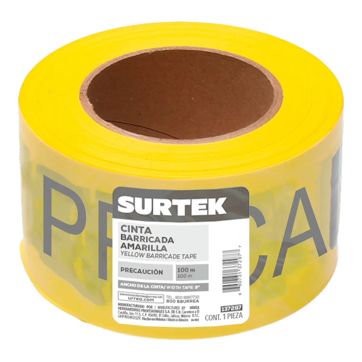 Cinta barric precaución 100m Surtek — Paquete de 3 piezas