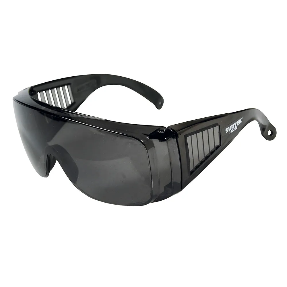 Lentes de seguridad modelo tradicionales, oscuros Surtek — Paquete de 6 piezas