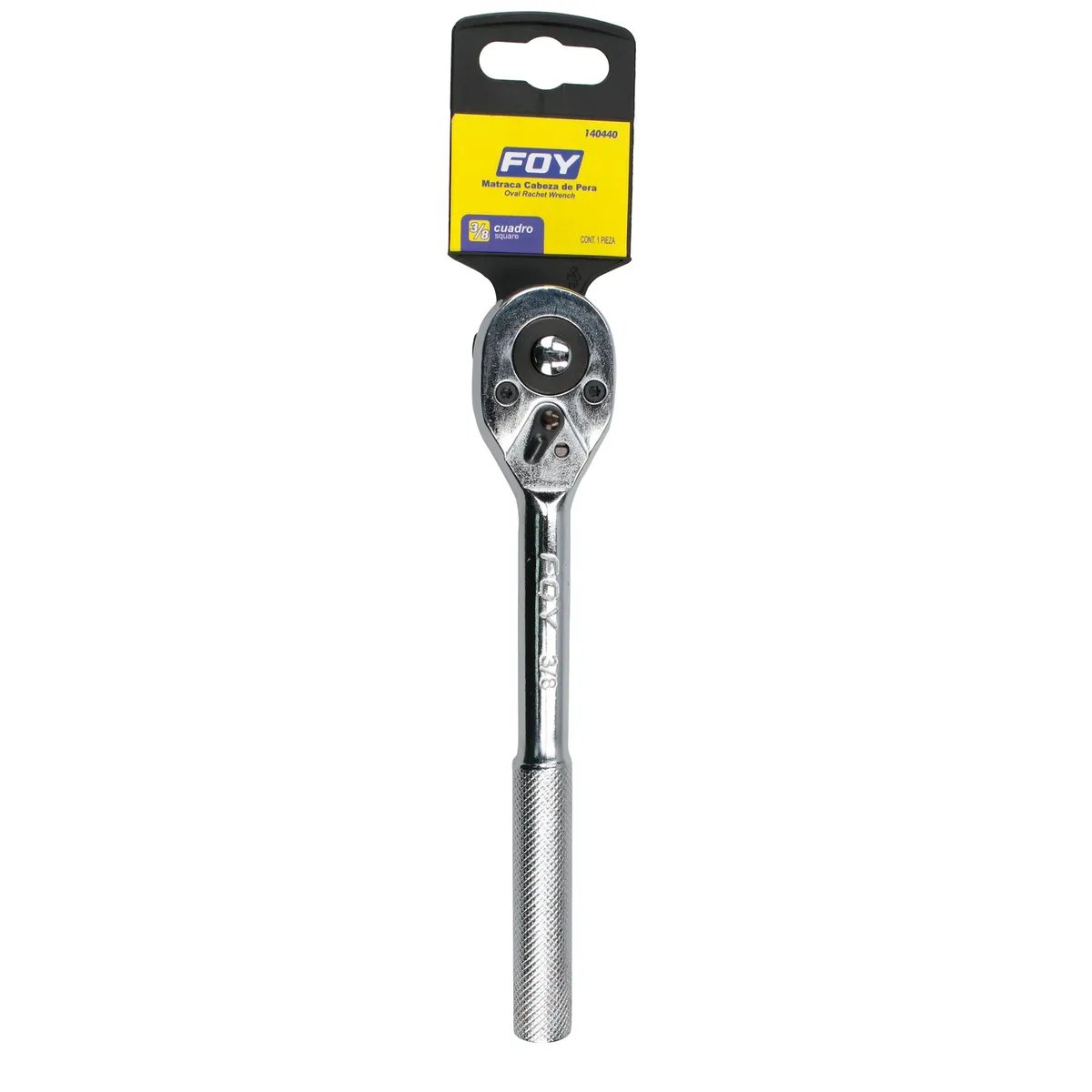 Matraca 3/8" reversible cabeza pera Foy