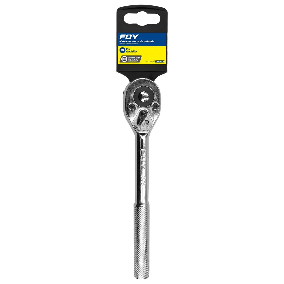 Matraca 3/8" reversible cabeza pera Foy