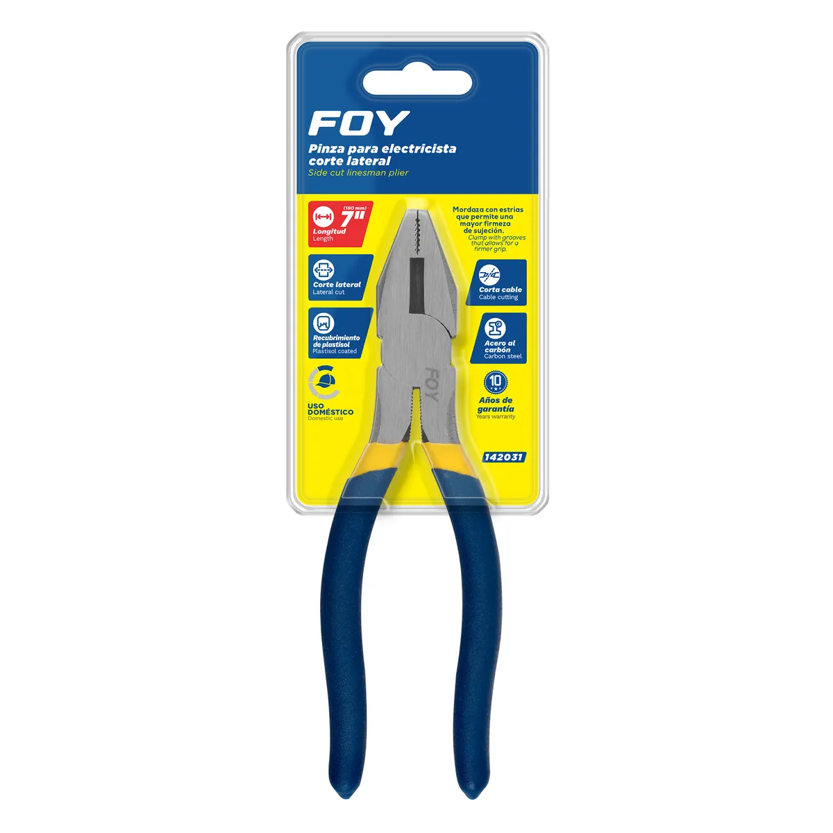 Pinza para electricista 7" Foy