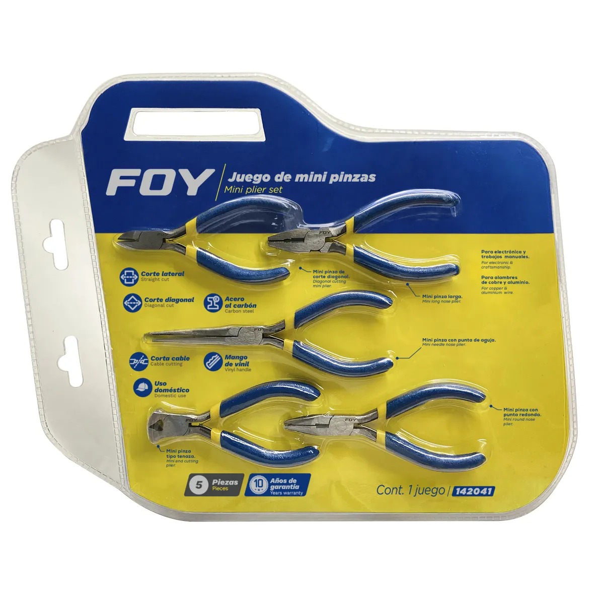 Juego de 5 mini pinzas 5" Foy