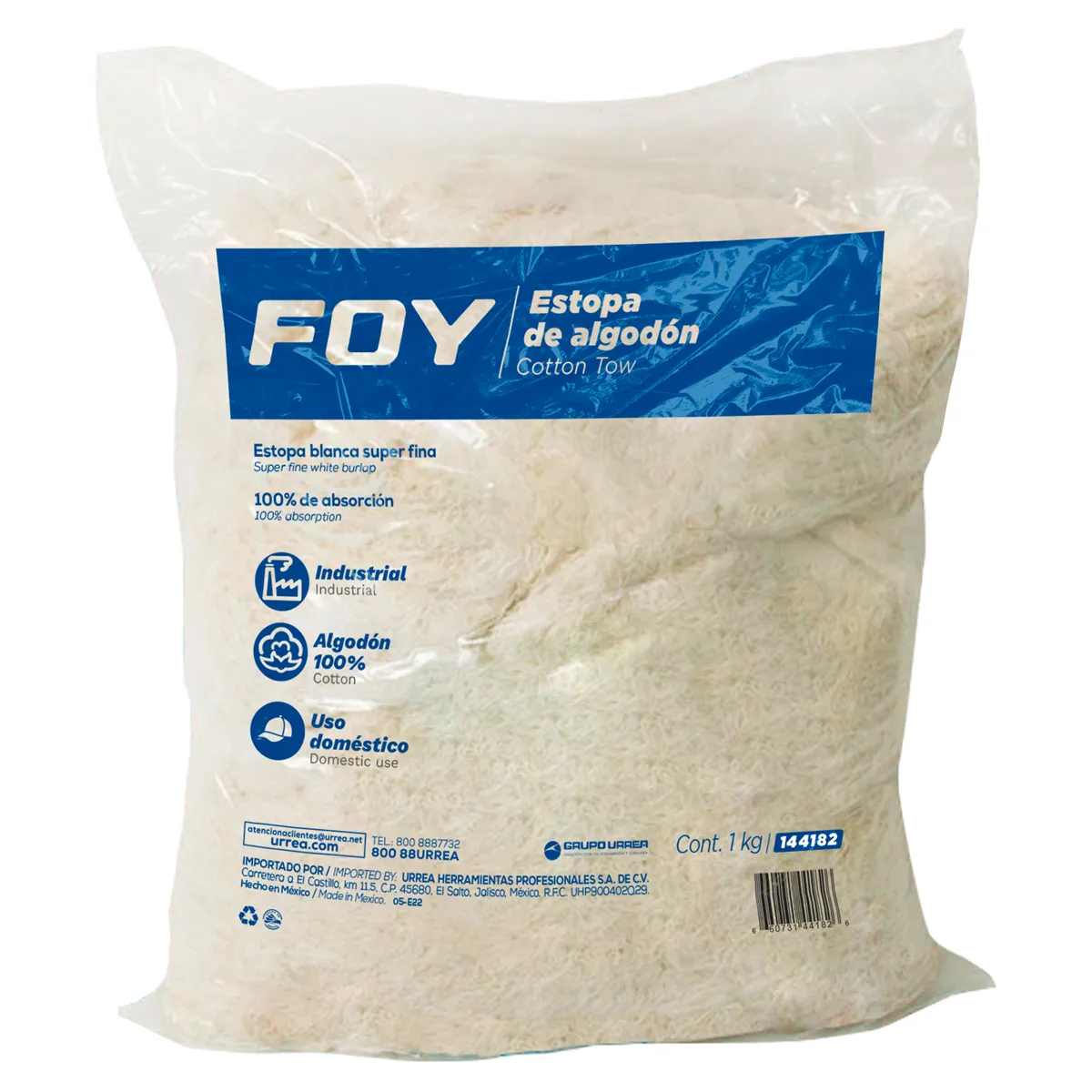 Estopa suave hecha a base de hilos de algodón Foy