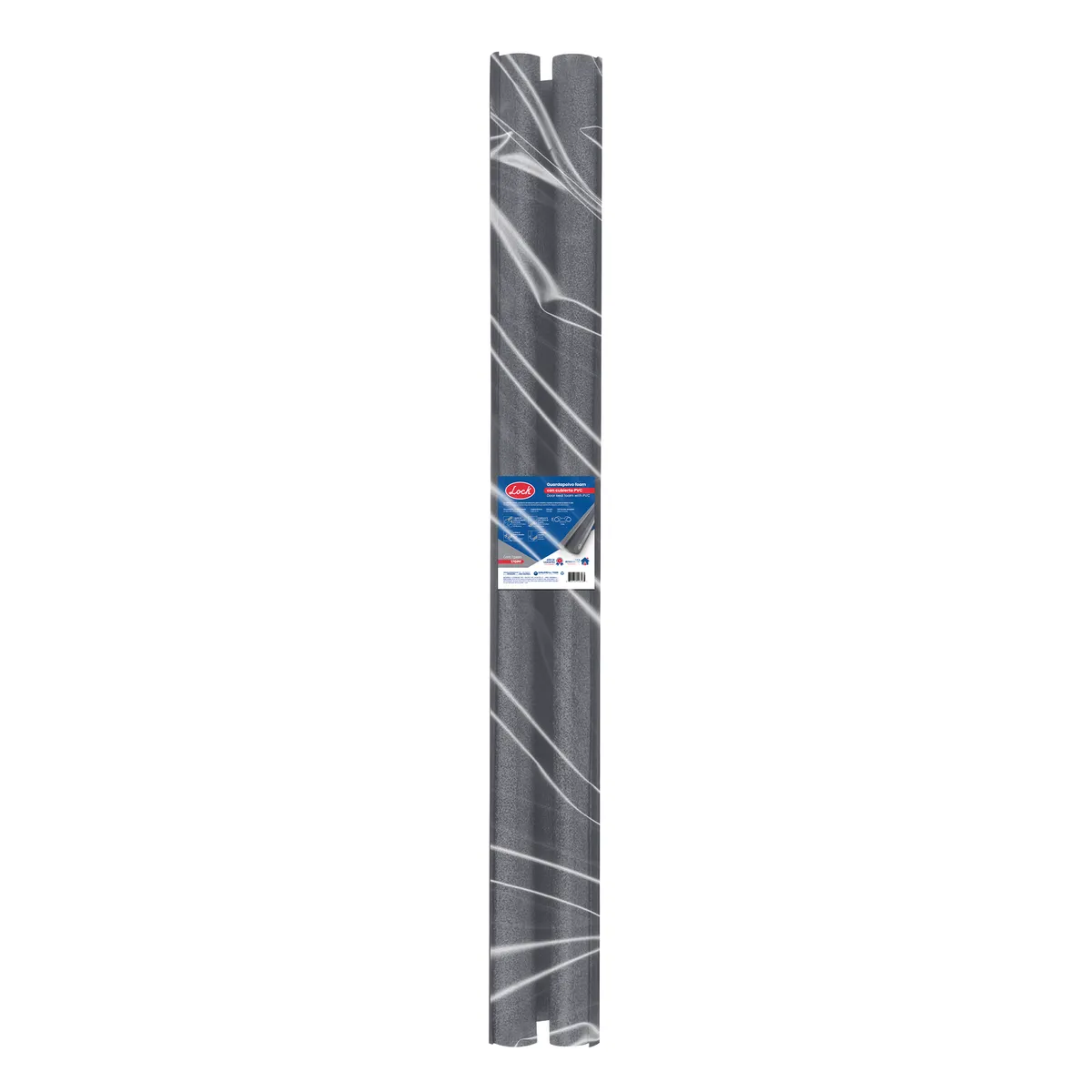 Guardapolvo foam con cubierta PVC gris 95 cm Lock — Paquete de 12 piezas
