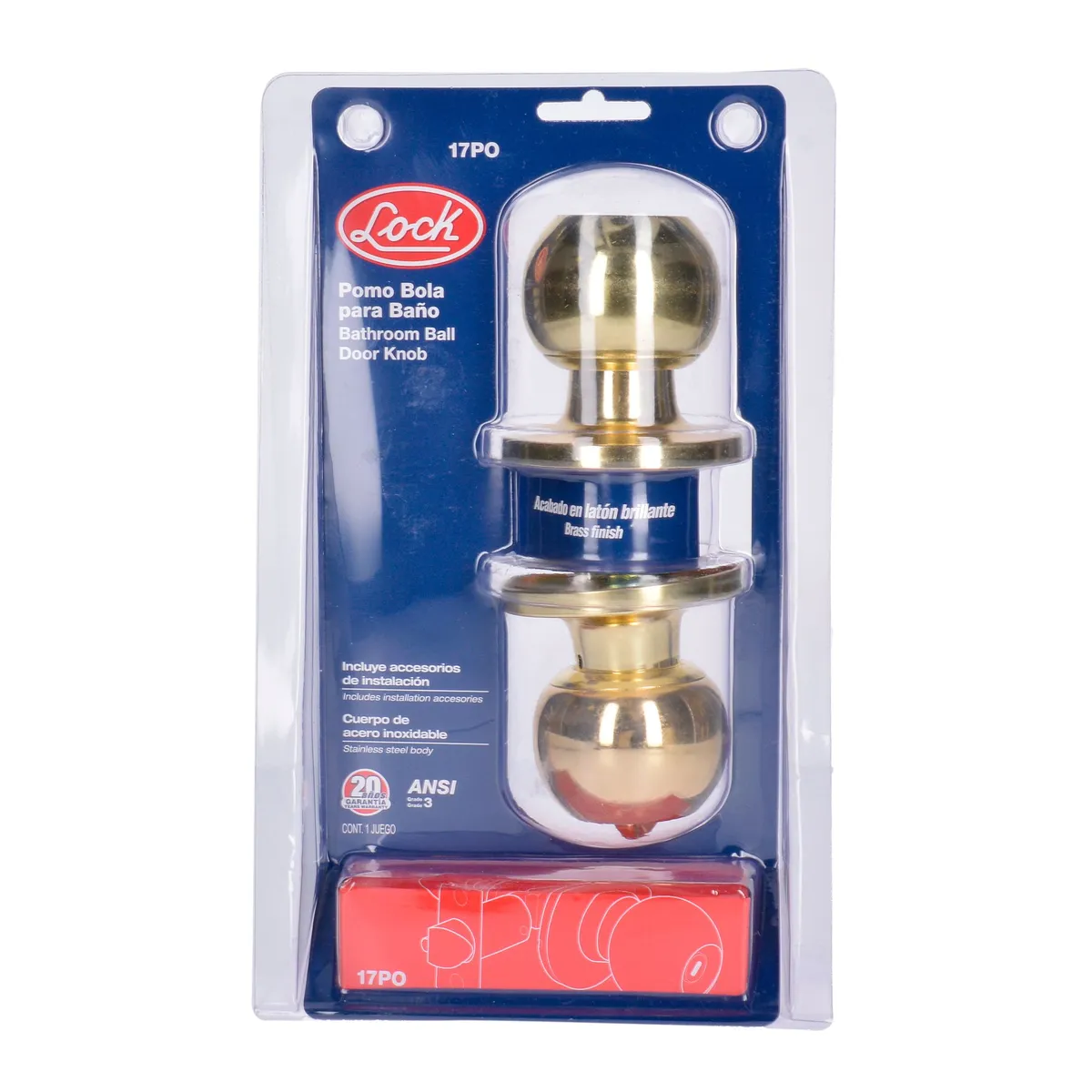 Cerradura tubular ajustable para puertas entre 35mm y 45mm Lock