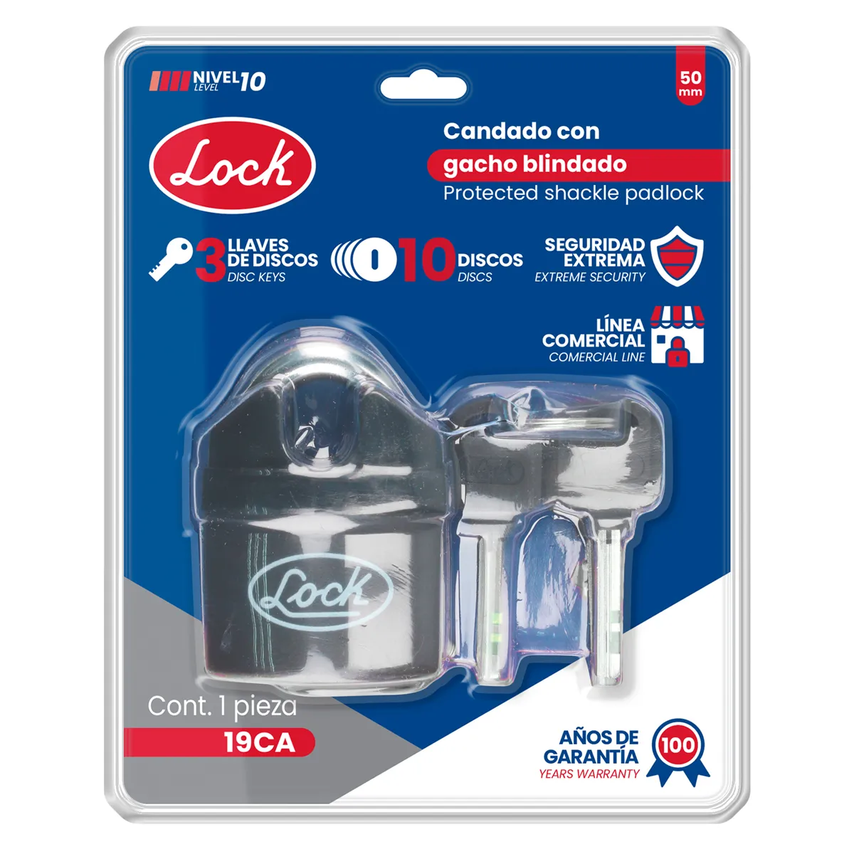 Candado gancho blindado 50mm Lock