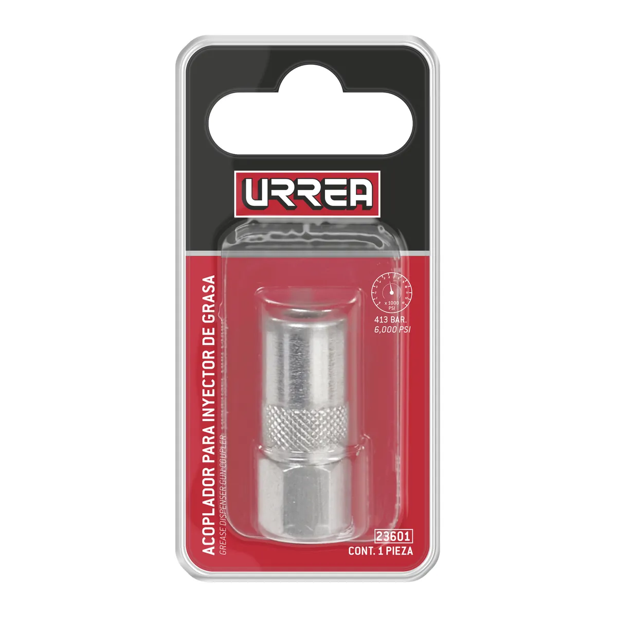Acoplador para inyector de grasa Urrea — Paquete de 6 piezas