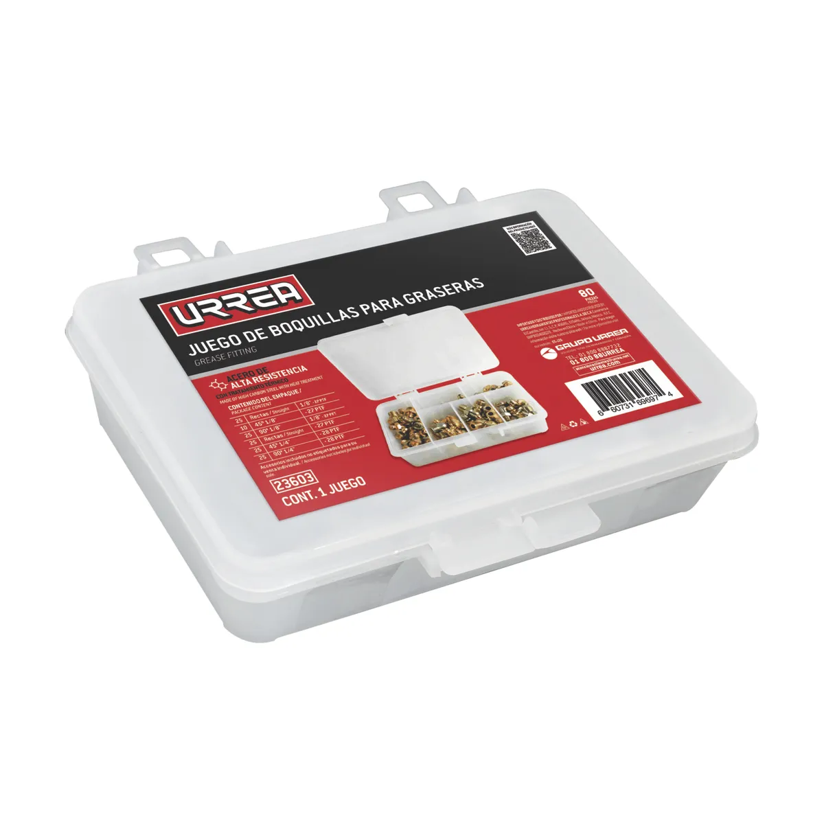 Juego de graseras 80 piezas Urrea