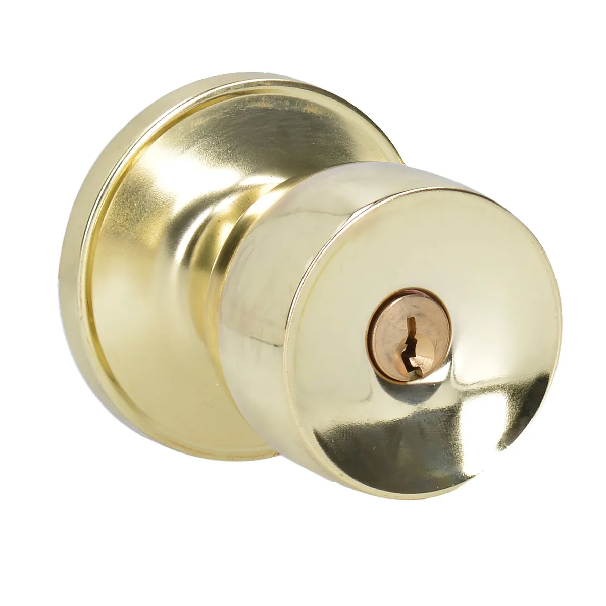 Cerradura de pomo (copa) para recámara, latón brillante Lock